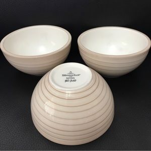 Set of 3 VILLEROY BOCH rice cereal soup bowls artesian nature beige. Excellent!